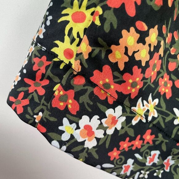 ATM Anthony Thomas Melillo Satin Floral Print High Rise Pleat Shorts Black 6 - Picture 8 of 10